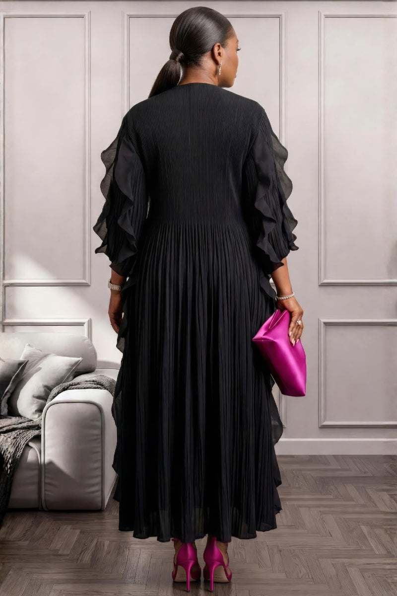 Midnight Pleated Dress
