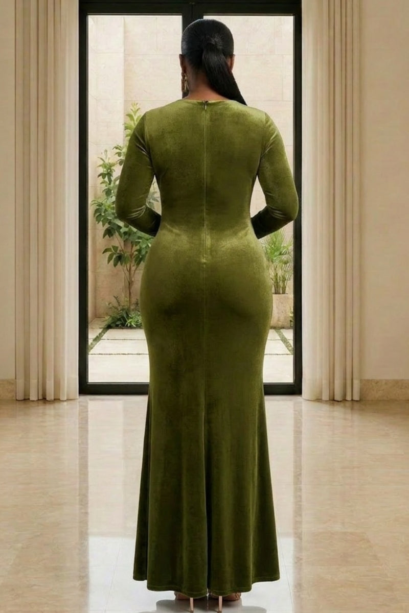 The Amara Drape Dress | Green