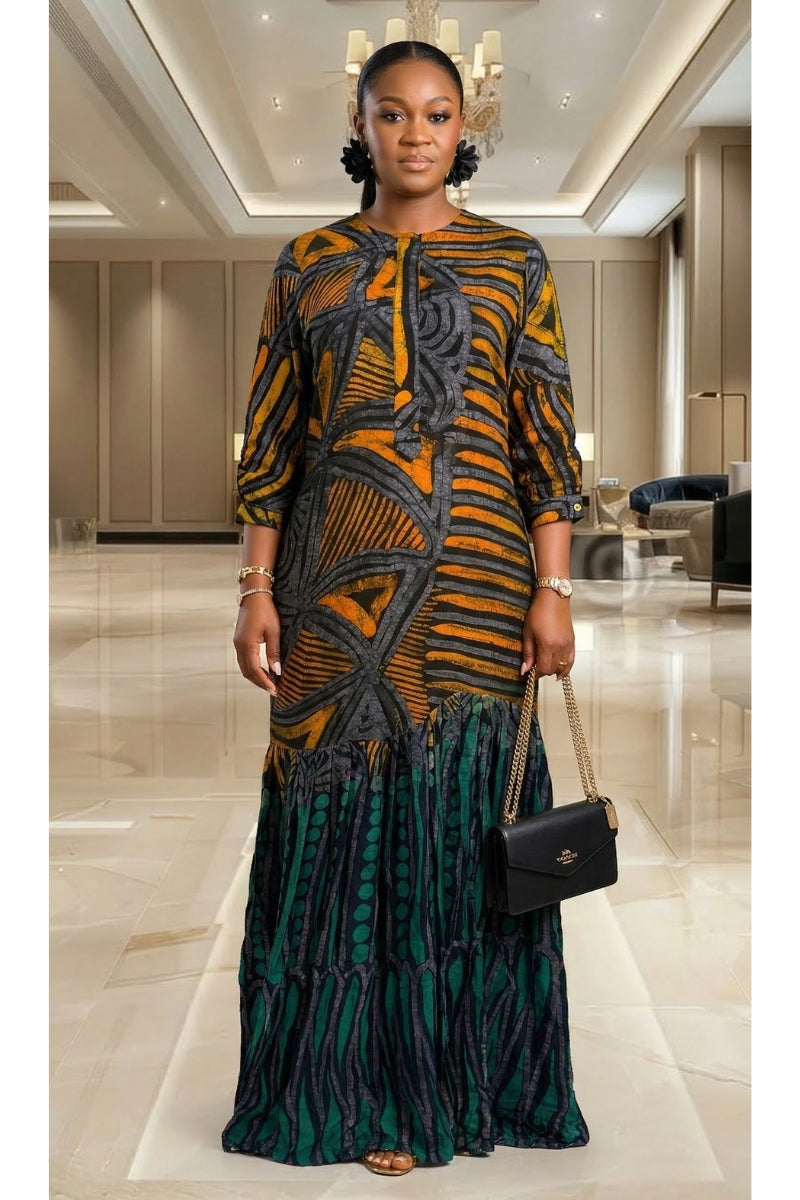 Mira Adire Dress
