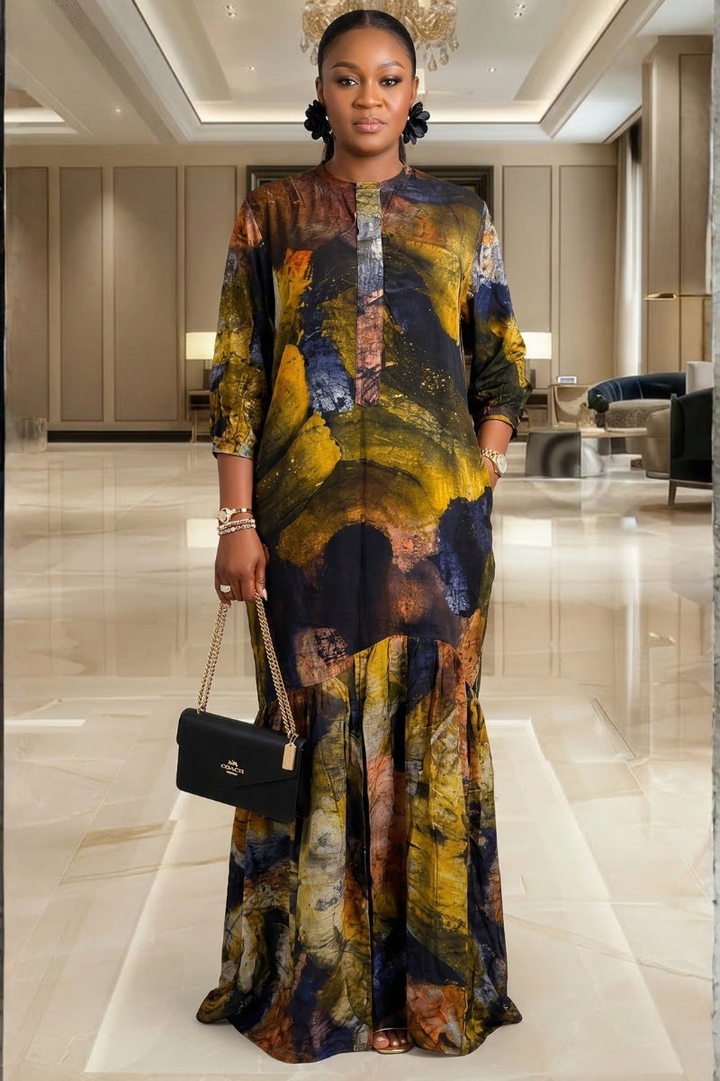 Mira Adire Dress