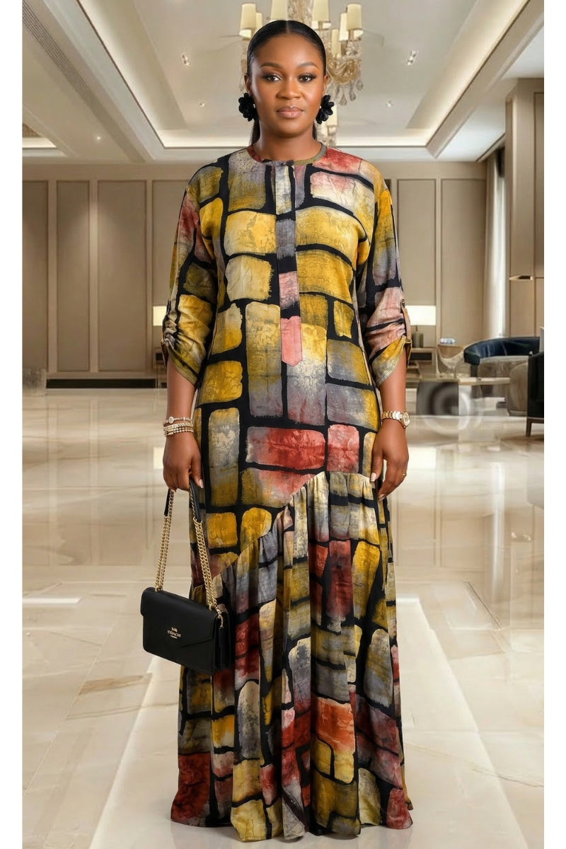 Mira Adire Dress