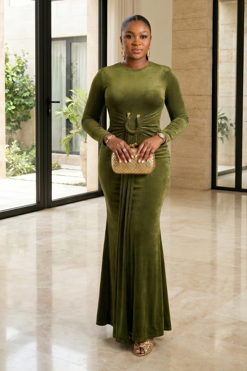 The Amara Drape Dress | Green