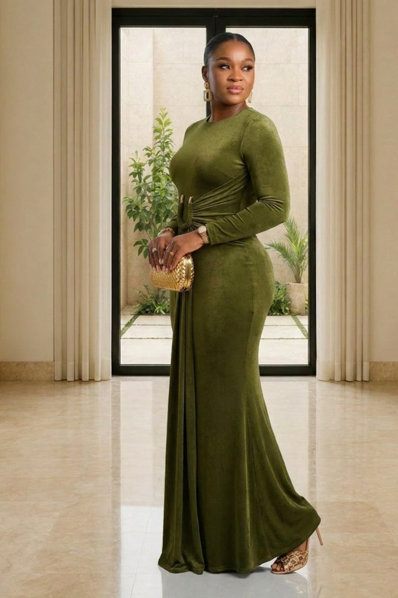 The Amara Drape Dress | Green