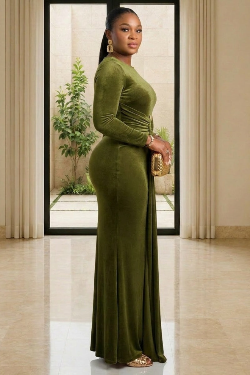 The Amara Drape Dress | Green